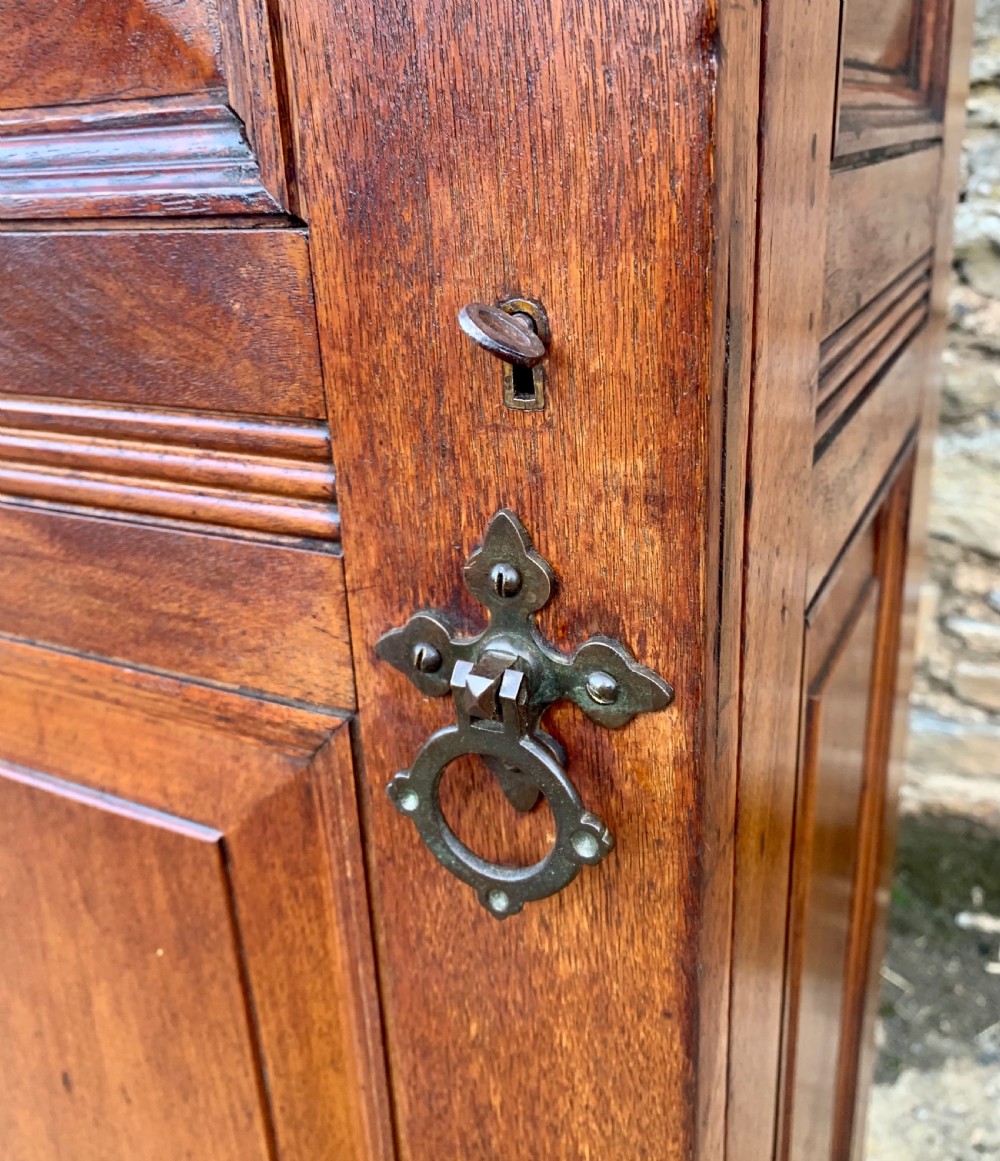 Antique Victorian Oak Single Door Cabinet View III