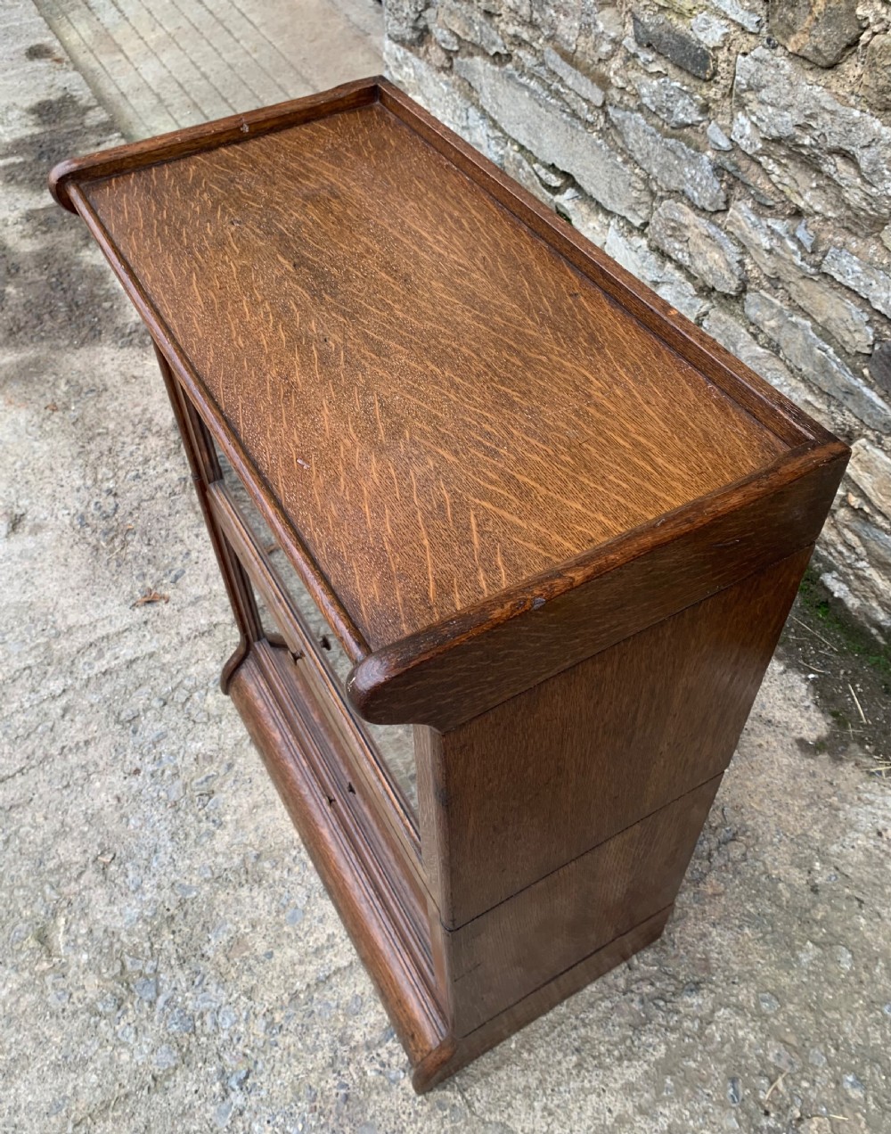 Small Antique Globe Wernicke Stacking Oak Bookcase View XI