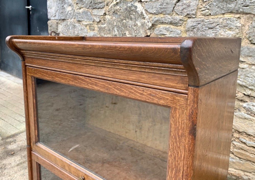 Small Antique Globe Wernicke Stacking Oak Bookcase View XII