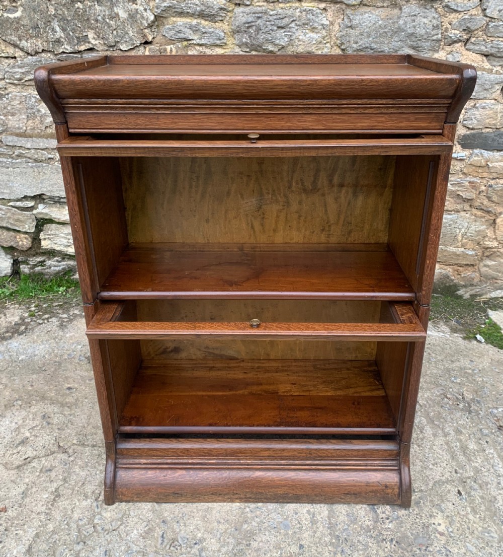Small Antique Globe Wernicke Stacking Oak Bookcase View XV