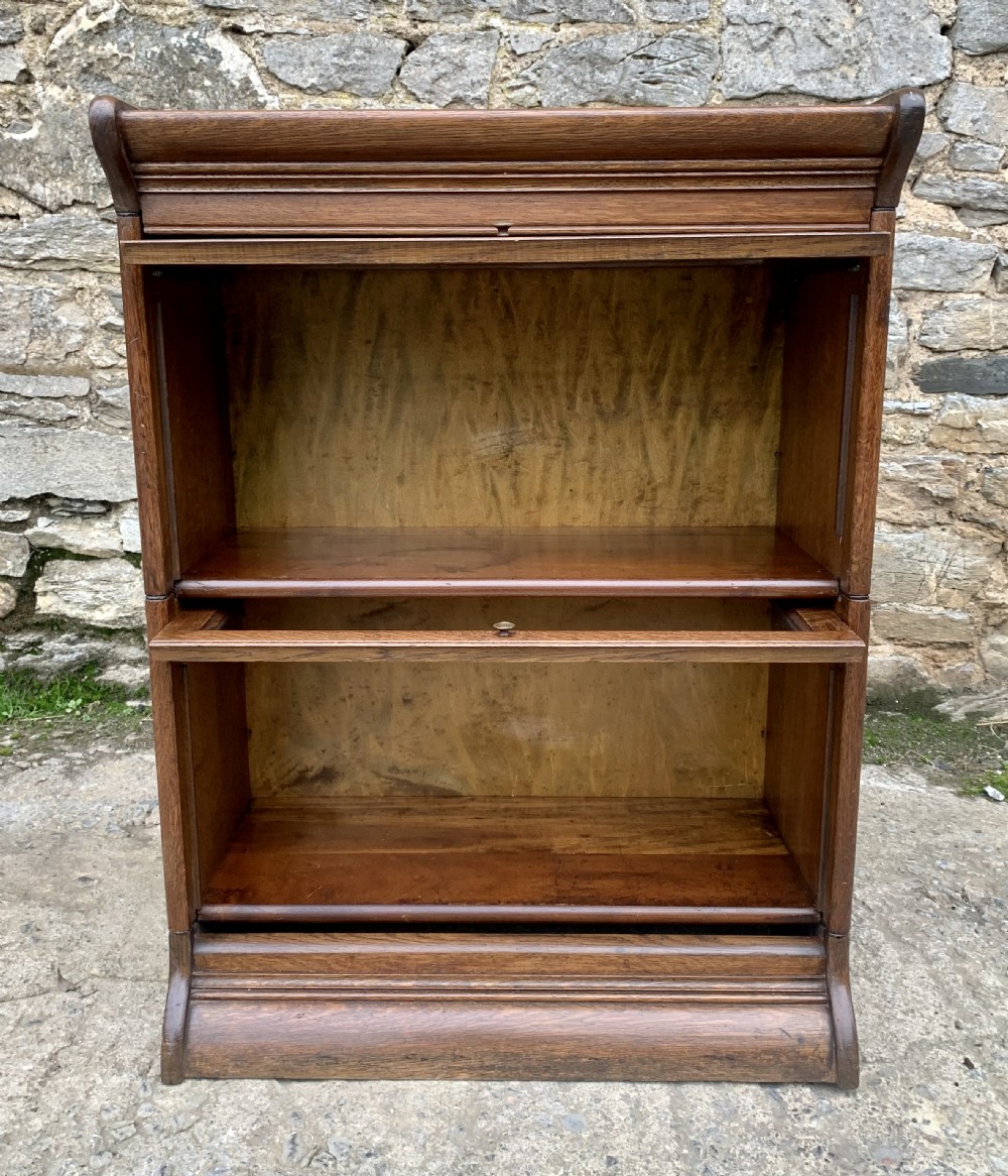 Small Antique Globe Wernicke Stacking Oak Bookcase View XVI