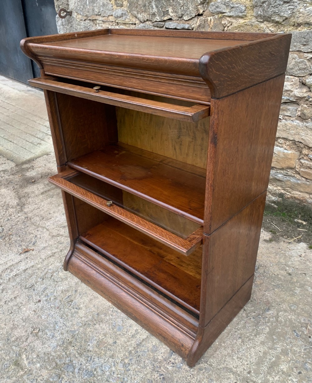 Small Antique Globe Wernicke Stacking Oak Bookcase View XVII