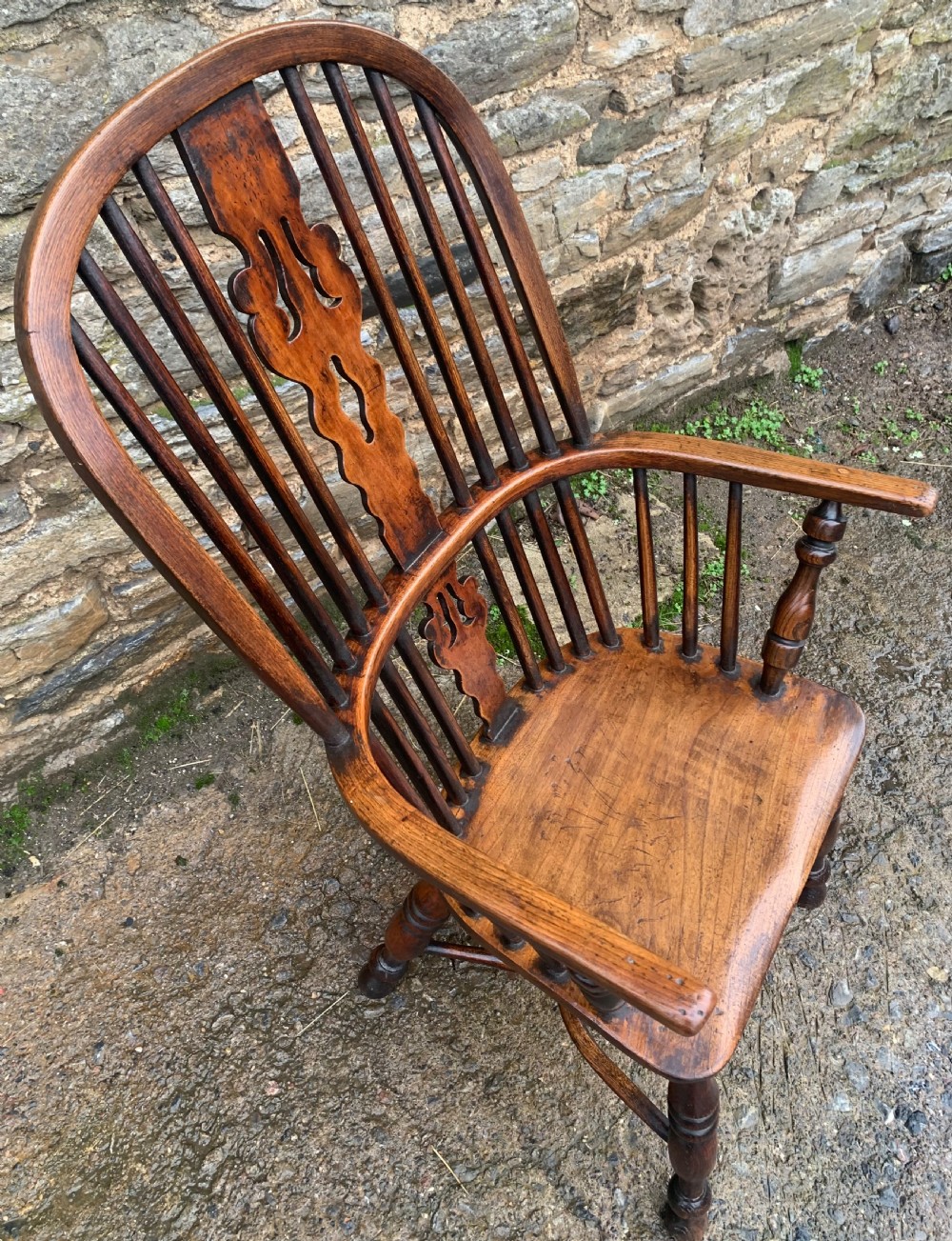 Antique Windsor Chair with Crinoline Stretcher View XIII