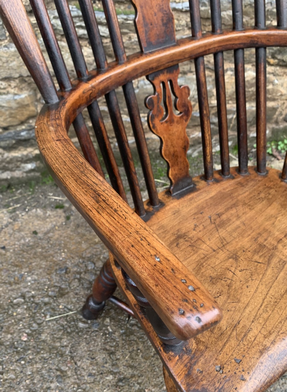 Antique Windsor Chair with Crinoline Stretcher View XIV