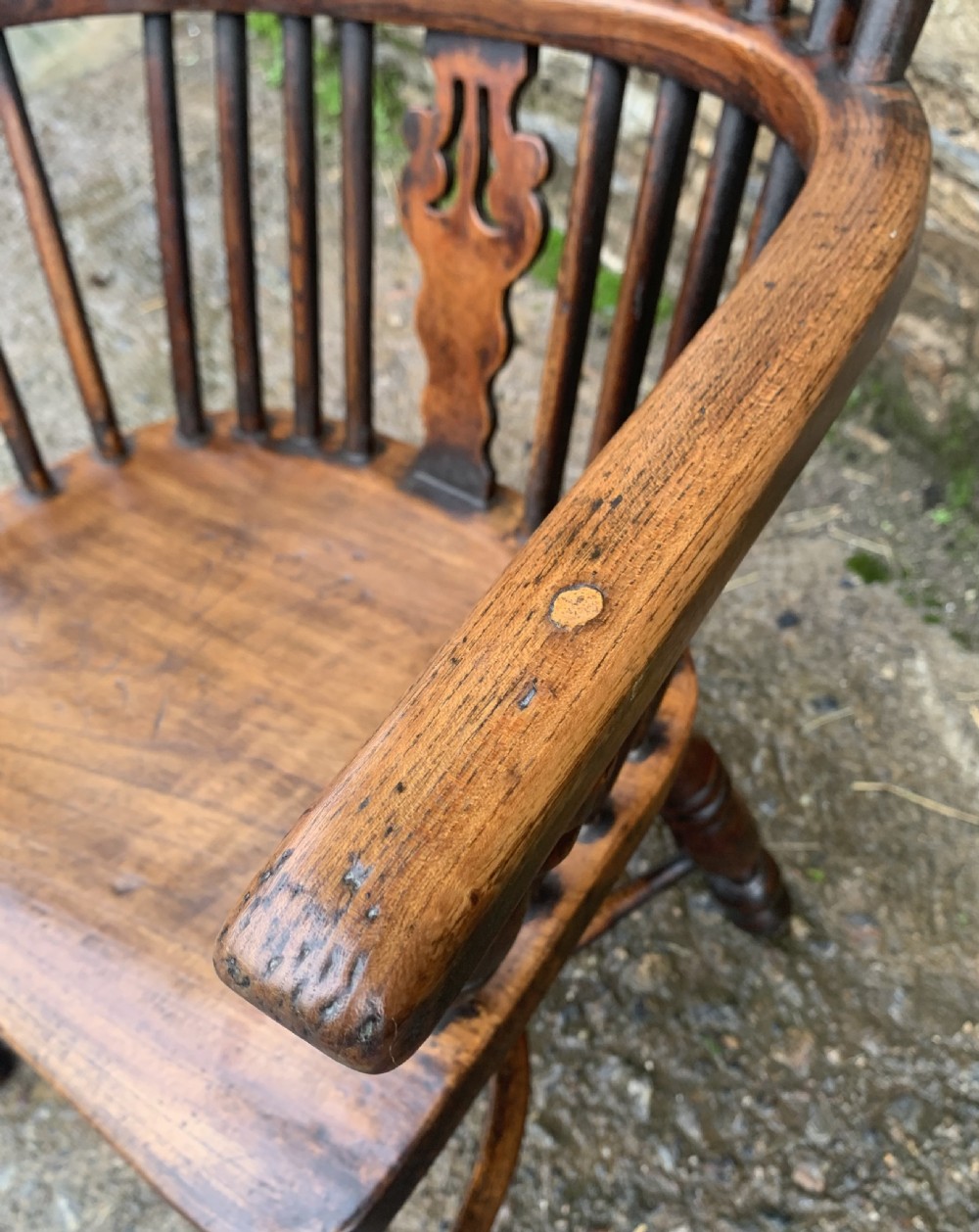 Antique Windsor Chair with Crinoline Stretcher View XV