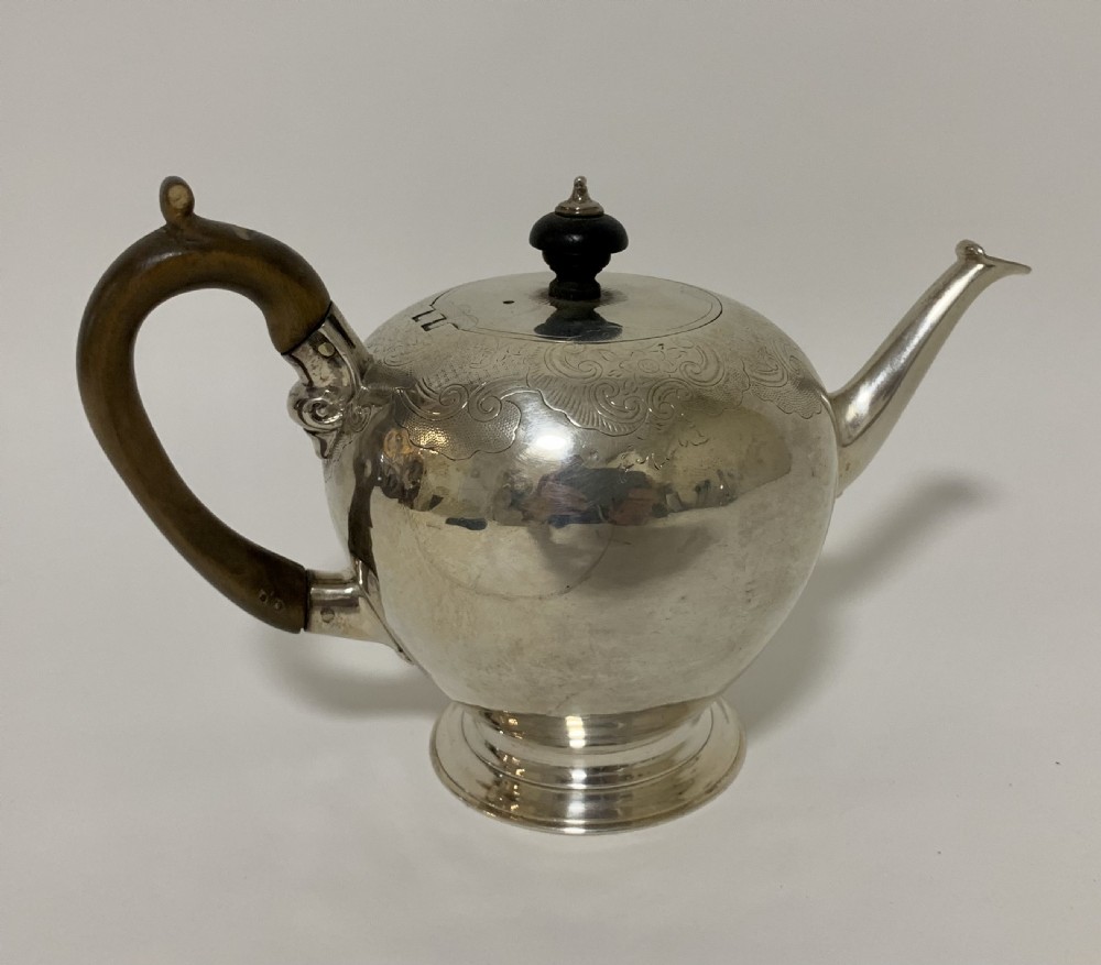 Antique Georgian 18th Century Solid Sterling Silver Teapot View IV