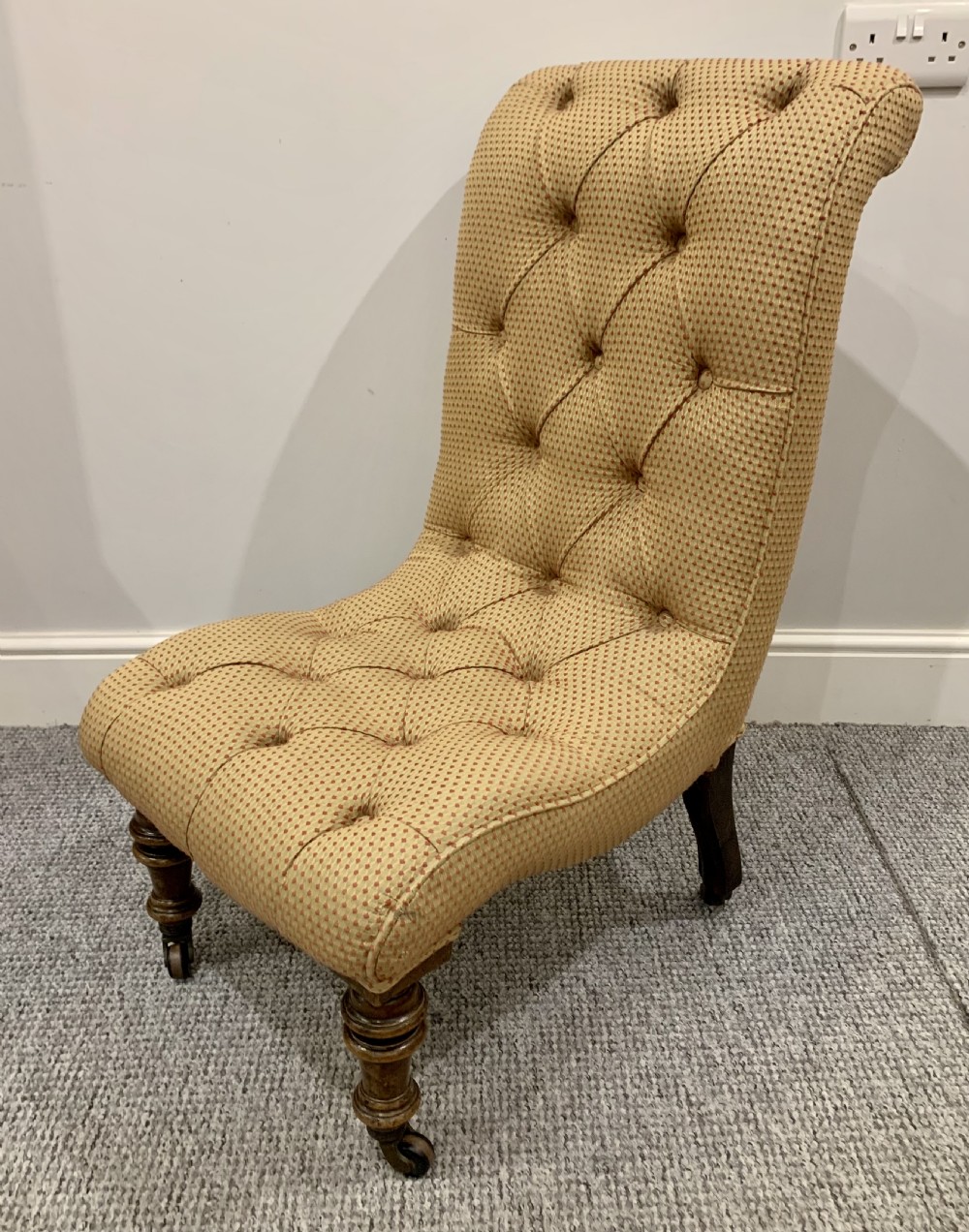 Antique Victorian Upholstered Slipper Chair View III