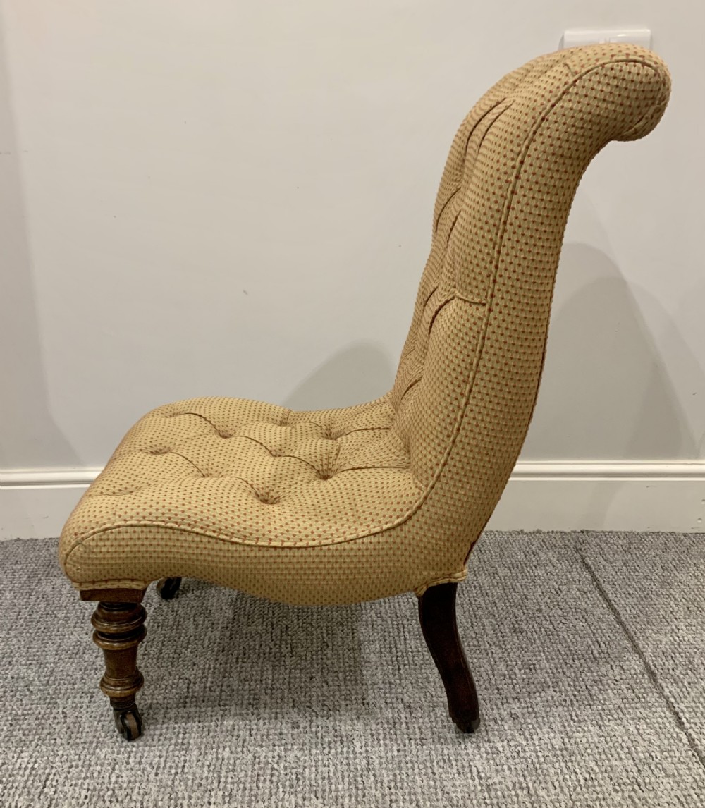 Antique Victorian Upholstered Slipper Chair View IV