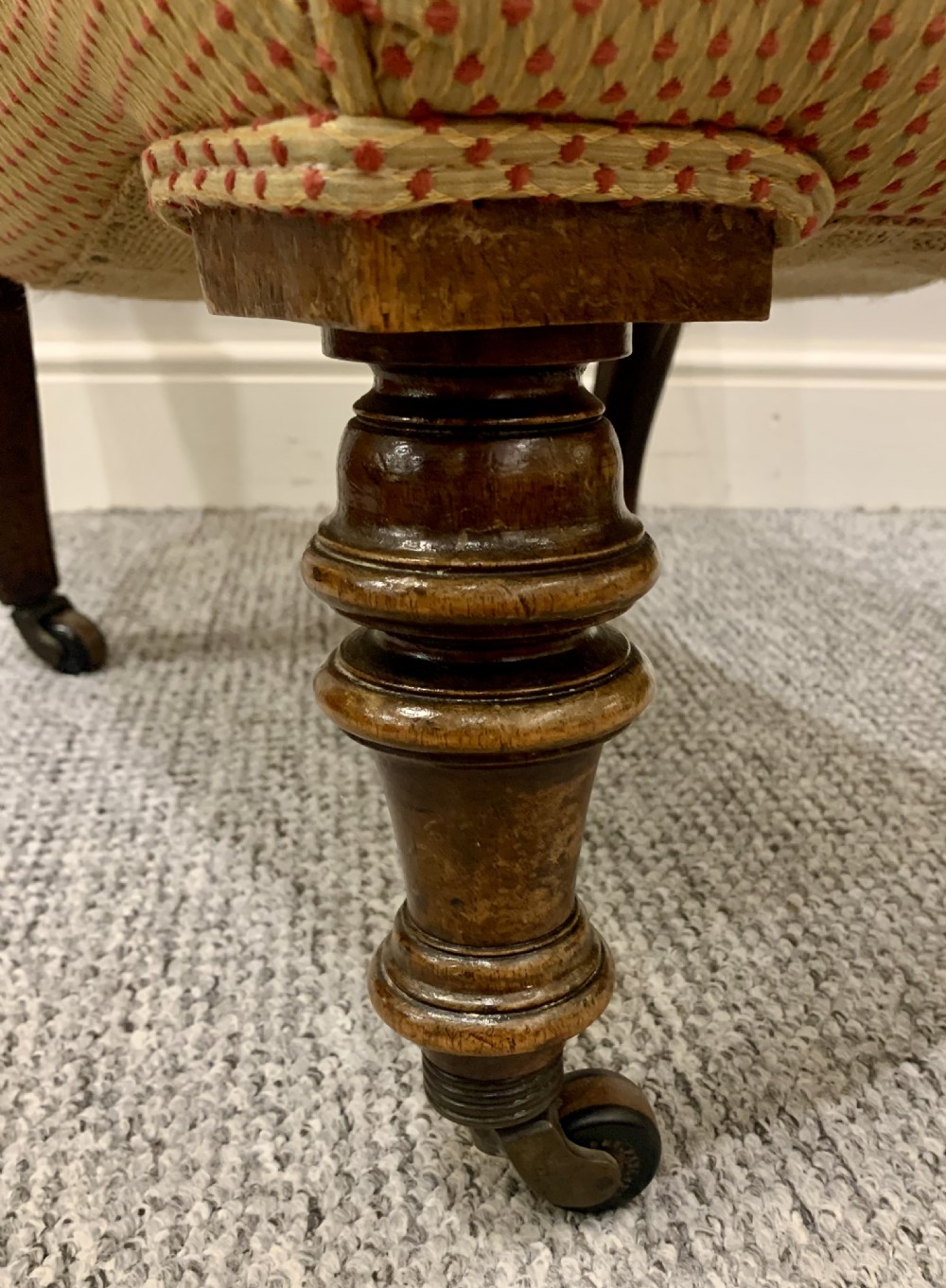 Antique Victorian Upholstered Slipper Chair View XI