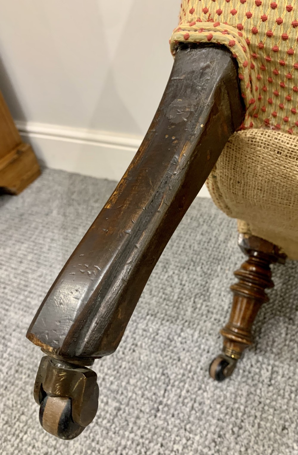 Antique Victorian Upholstered Slipper Chair View XIV