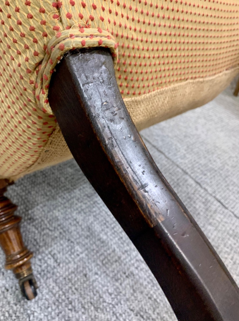 Antique Victorian Upholstered Slipper Chair View XVI