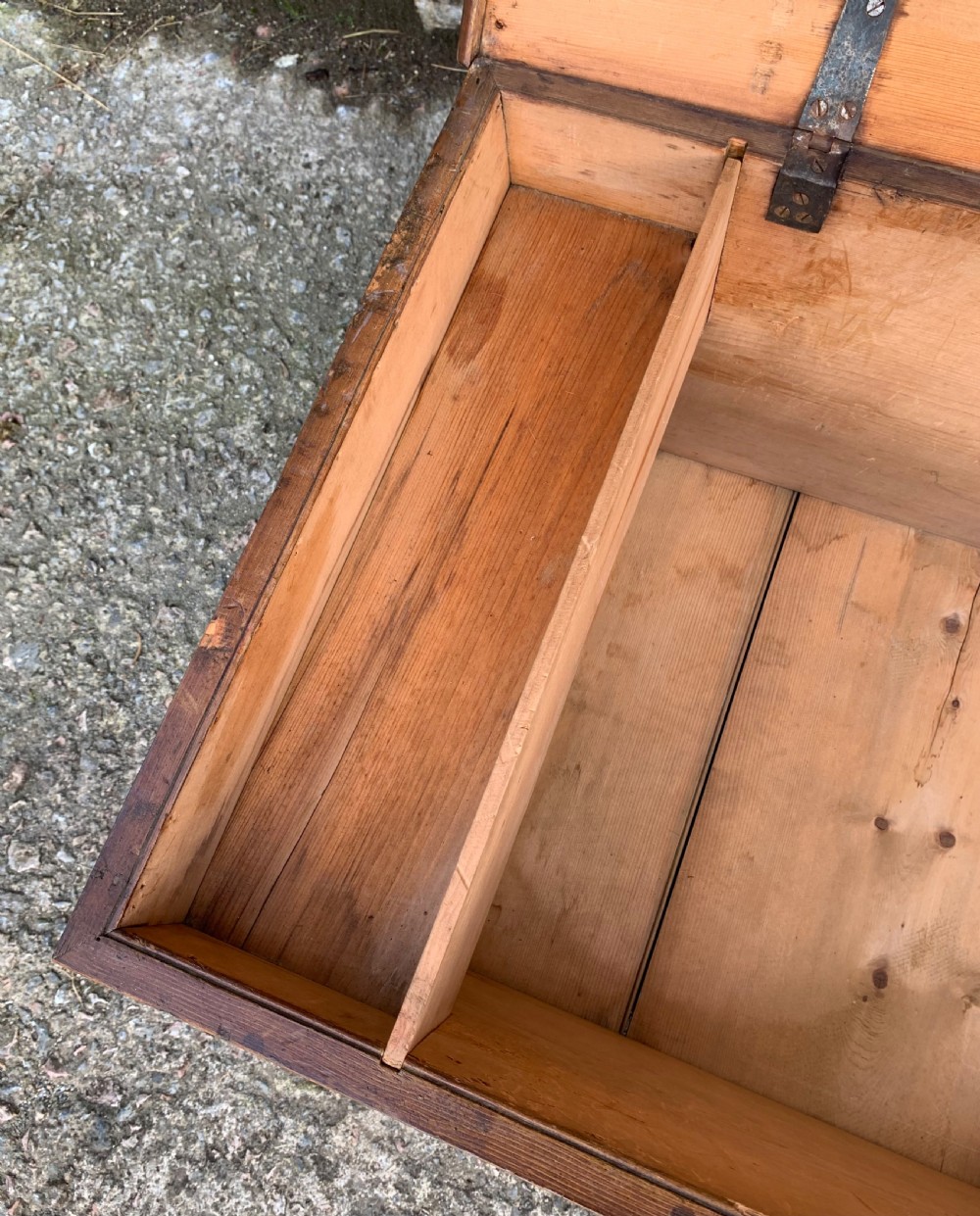 Antique Pine and Simulated Elm Blanket Chest View V
