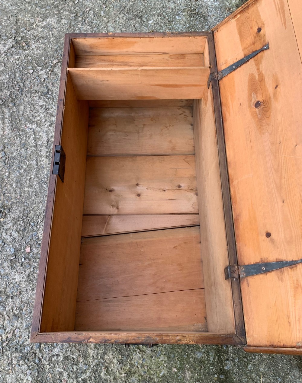 Antique Pine and Simulated Elm Blanket Chest View VI