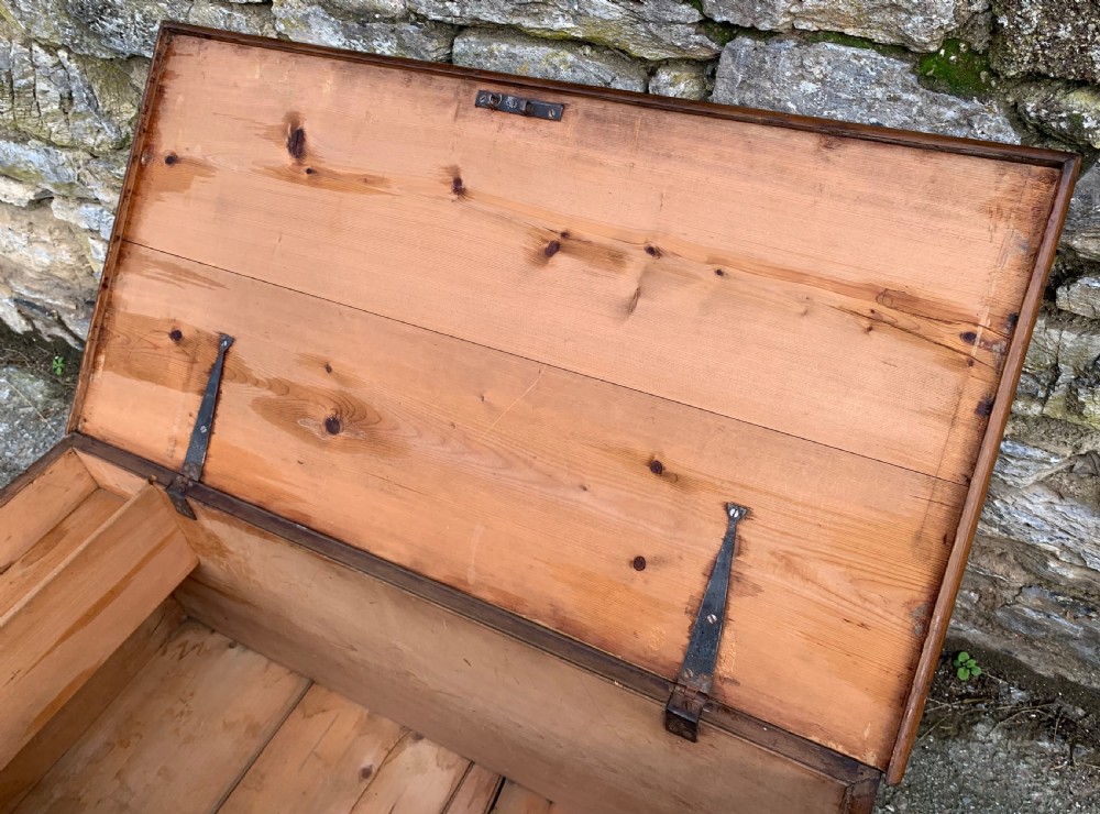 Antique Pine and Simulated Elm Blanket Chest View VII