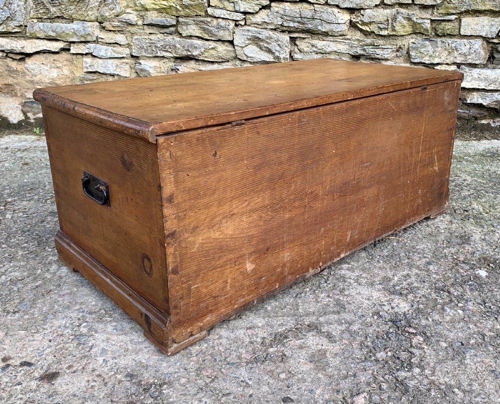 Antique Pine and Simulated Elm Blanket Chest View XI