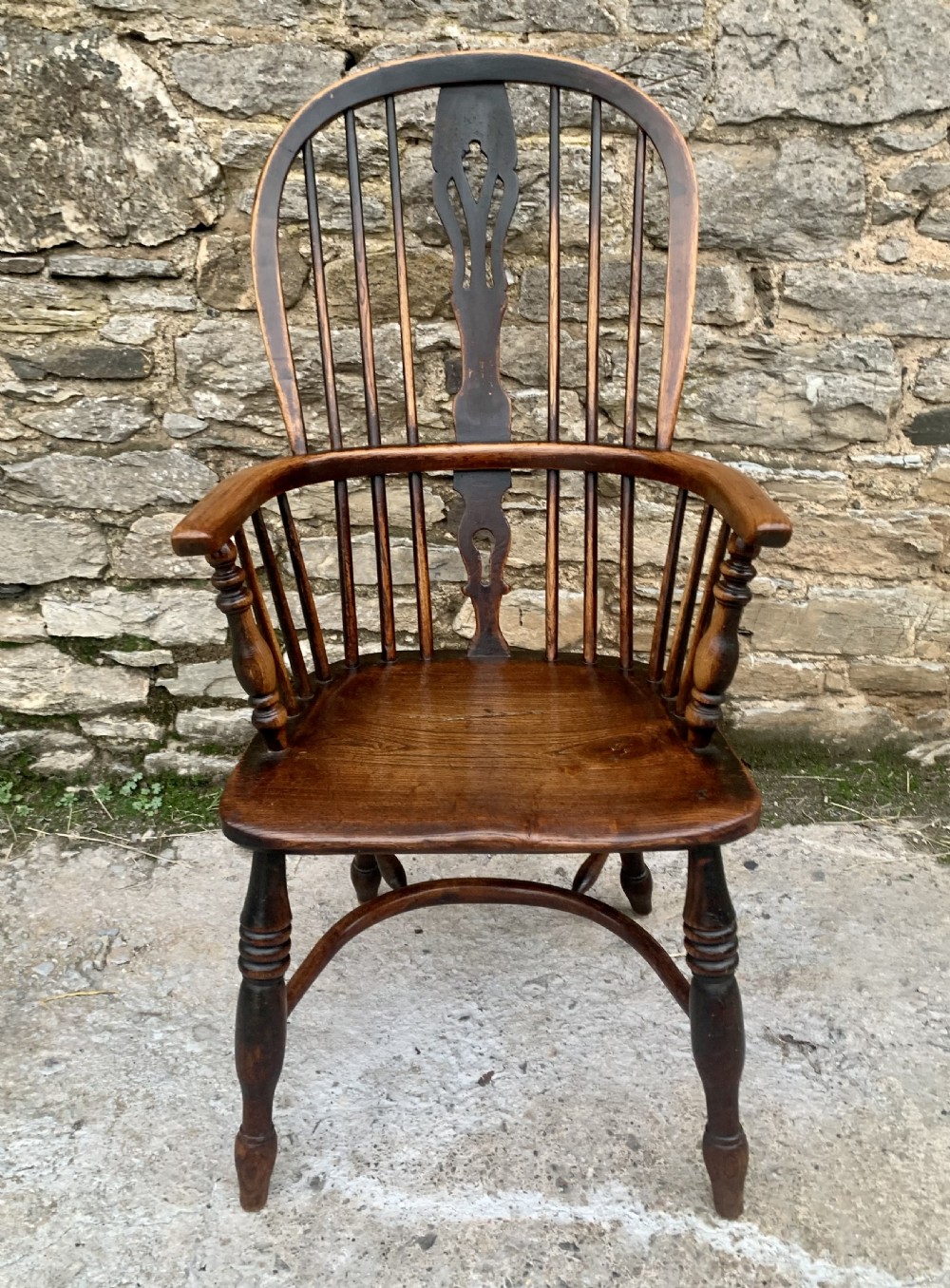 Antique Windsor Chair with Crinoline Stretcher View II