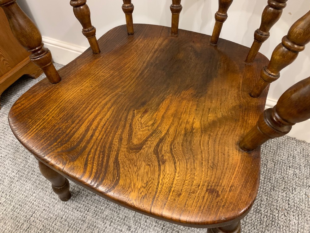 Antique Elm Smokers Bow Captains Armchair View VI