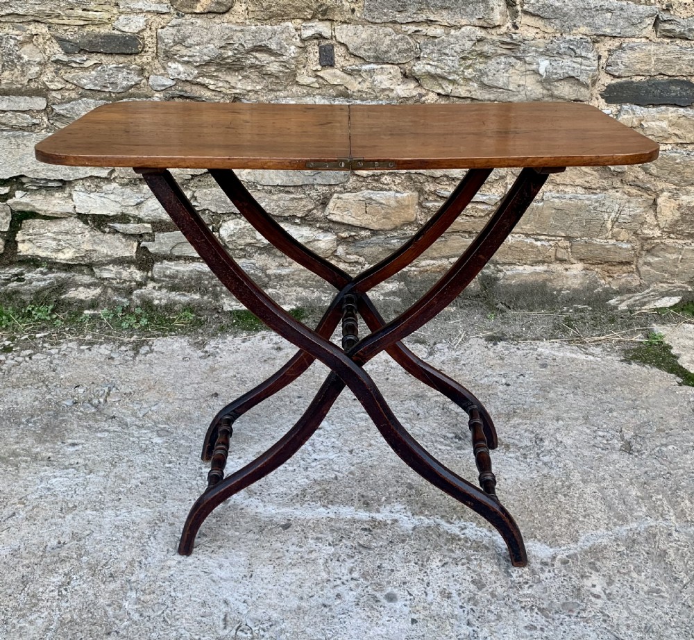 Antique Mahogany Folding Coaching Table View II