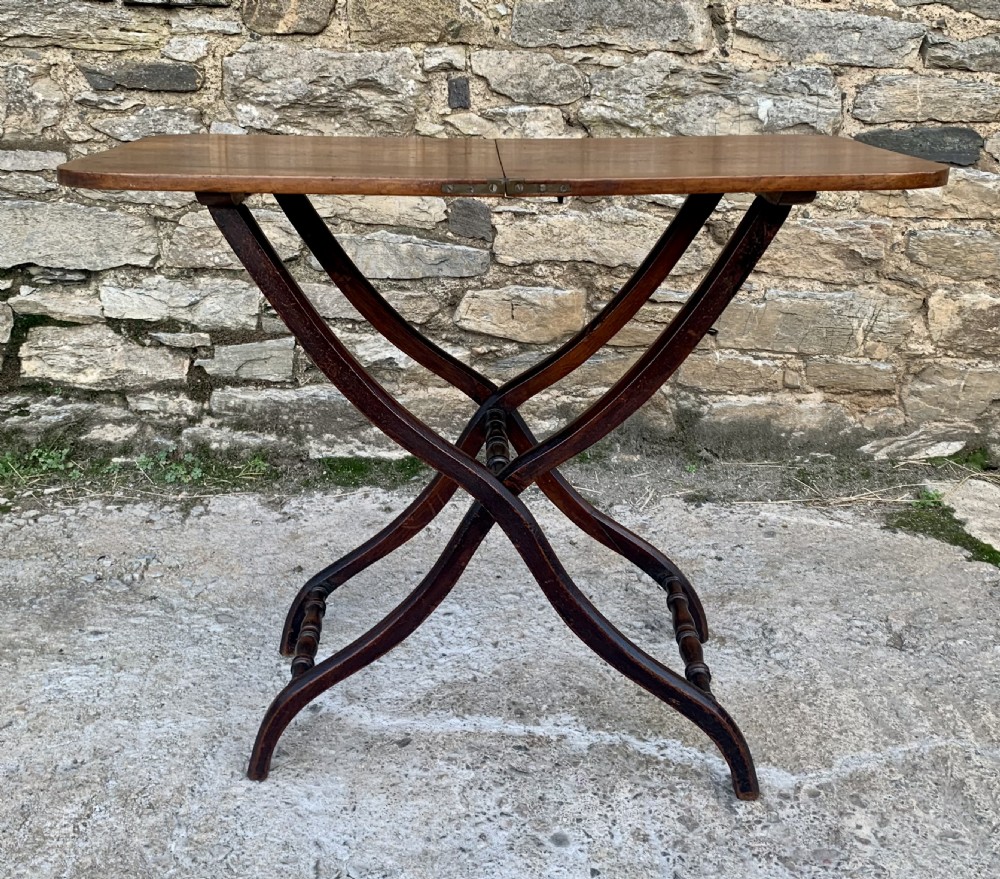 Antique Mahogany Folding Coaching Table View IV
