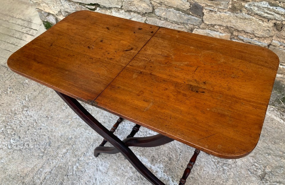 Antique Mahogany Folding Coaching Table View VI