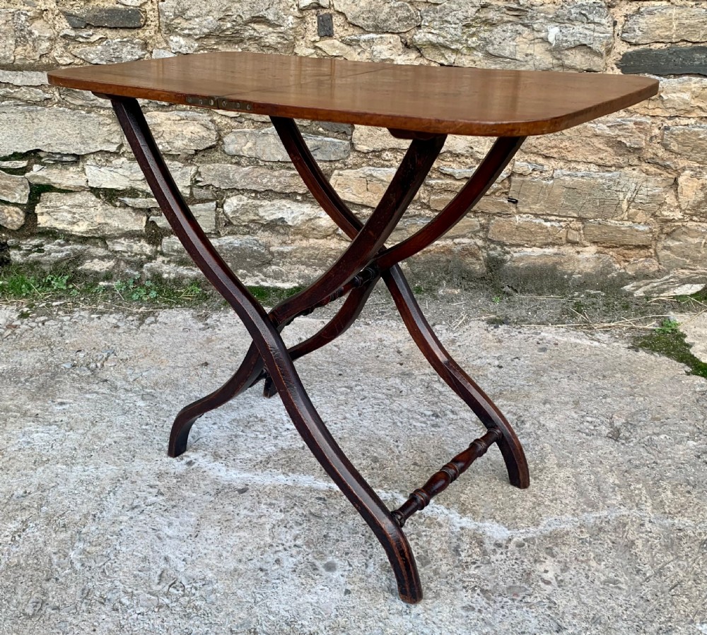 Antique Mahogany Folding Coaching Table View VII