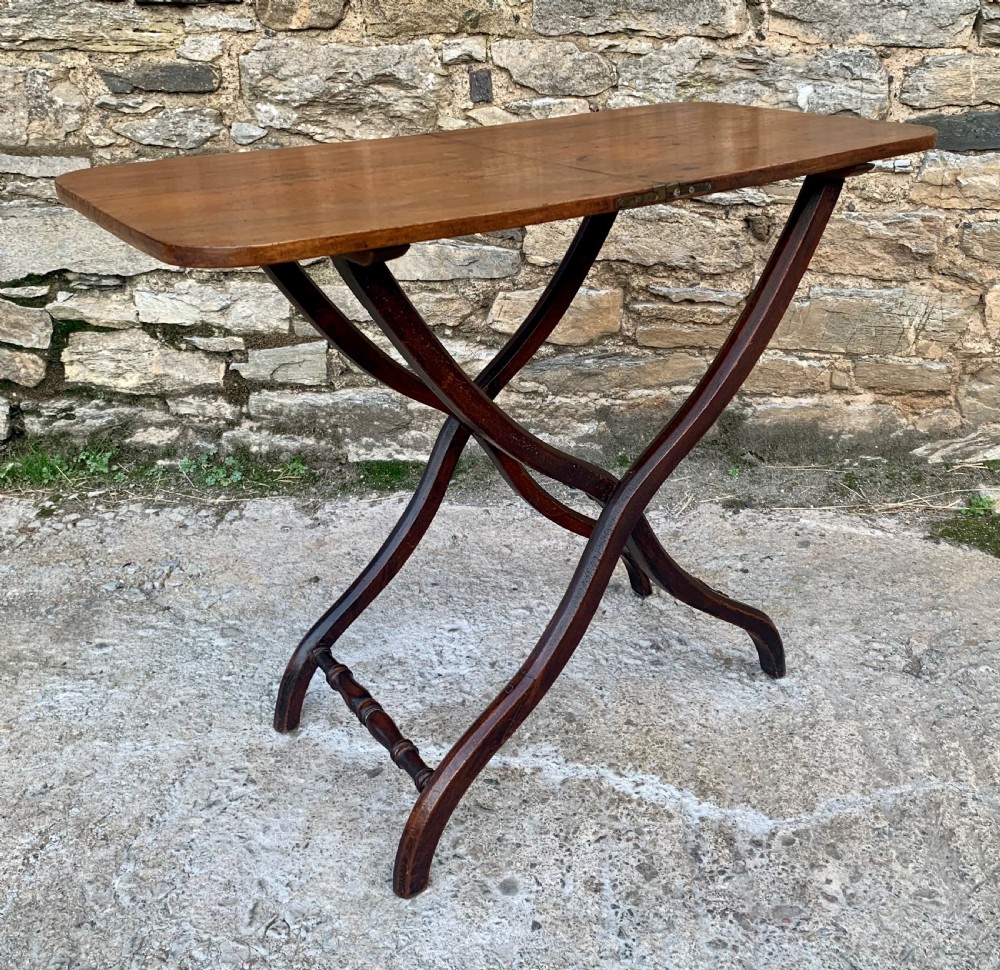 Antique Mahogany Folding Coaching Table View X