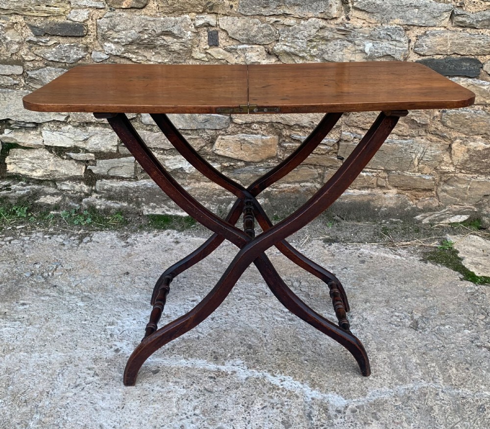 Antique Mahogany Folding Coaching Table View XI