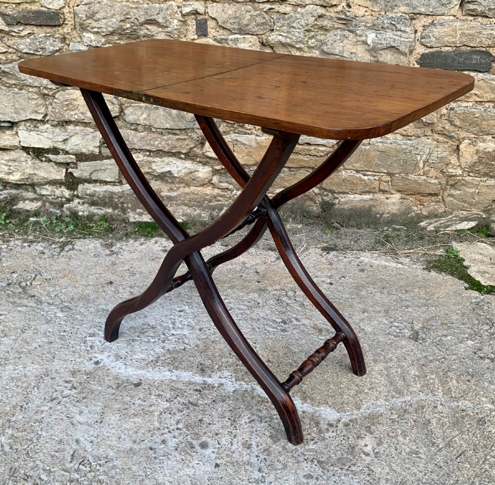 Antique Mahogany Folding Coaching Table View XII