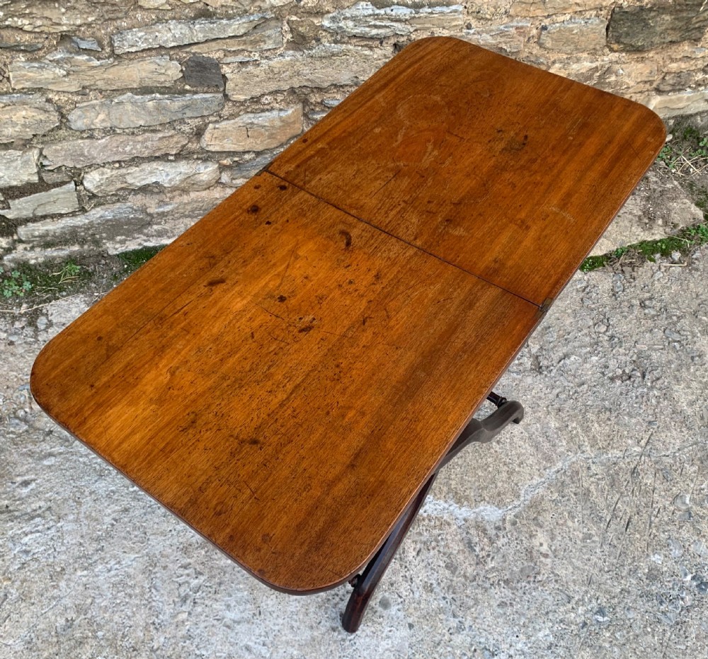 Antique Mahogany Folding Coaching Table View XV