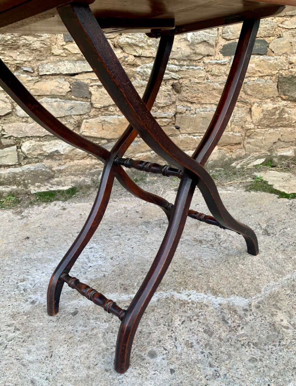 Antique Mahogany Folding Coaching Table View XVI