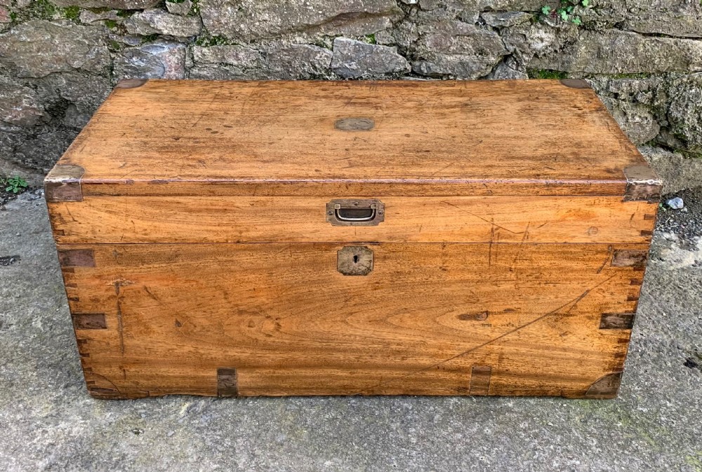 Antique Camphor Wood Military Trunk