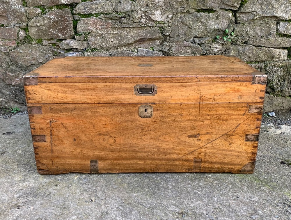 Antique Camphor Wood Military Trunk View II