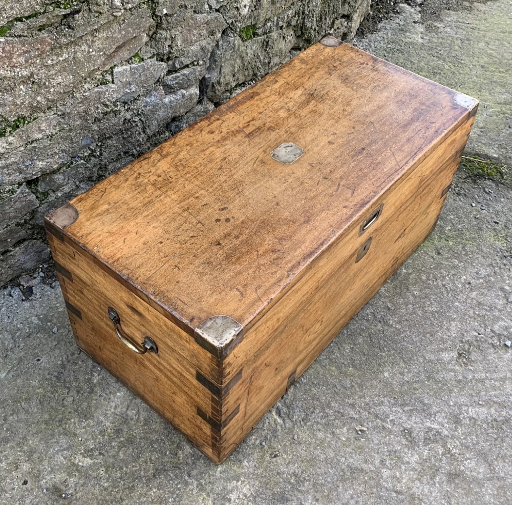 Antique Camphor Wood Military Trunk View III