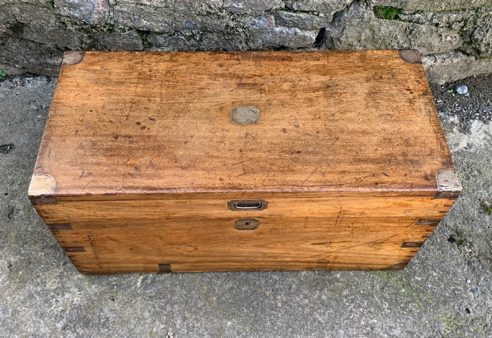 Antique Camphor Wood Military Trunk View IV
