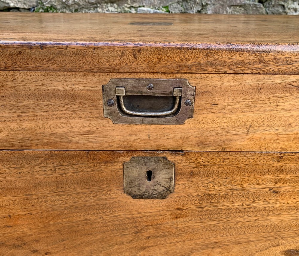 Antique Camphor Wood Military Trunk View V