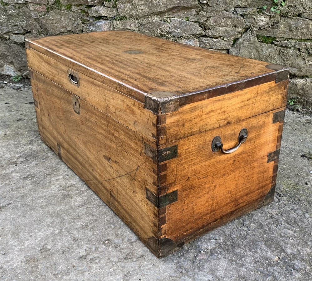 Antique Camphor Wood Military Trunk View VIII
