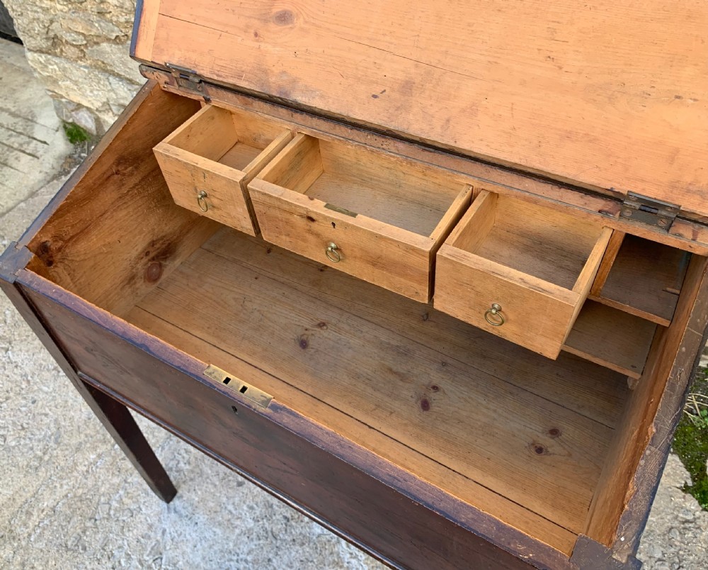 Antique Victorian Stained Pine Clerks Desk View VII