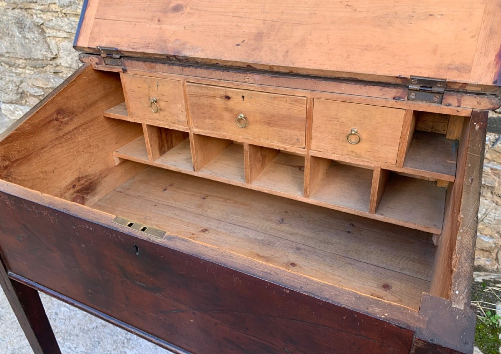 Antique Victorian Stained Pine Clerks Desk View VIII