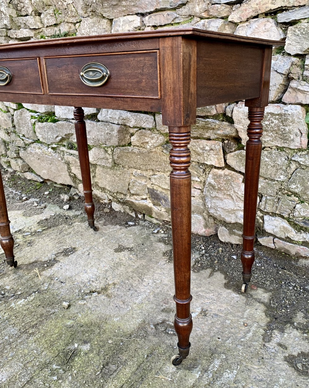 Georgian Mahogany Bow Front Side Table View X