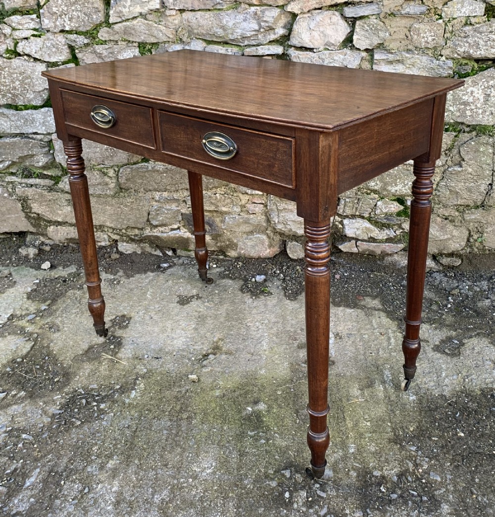 Georgian Mahogany Bow Front Side Table View XI