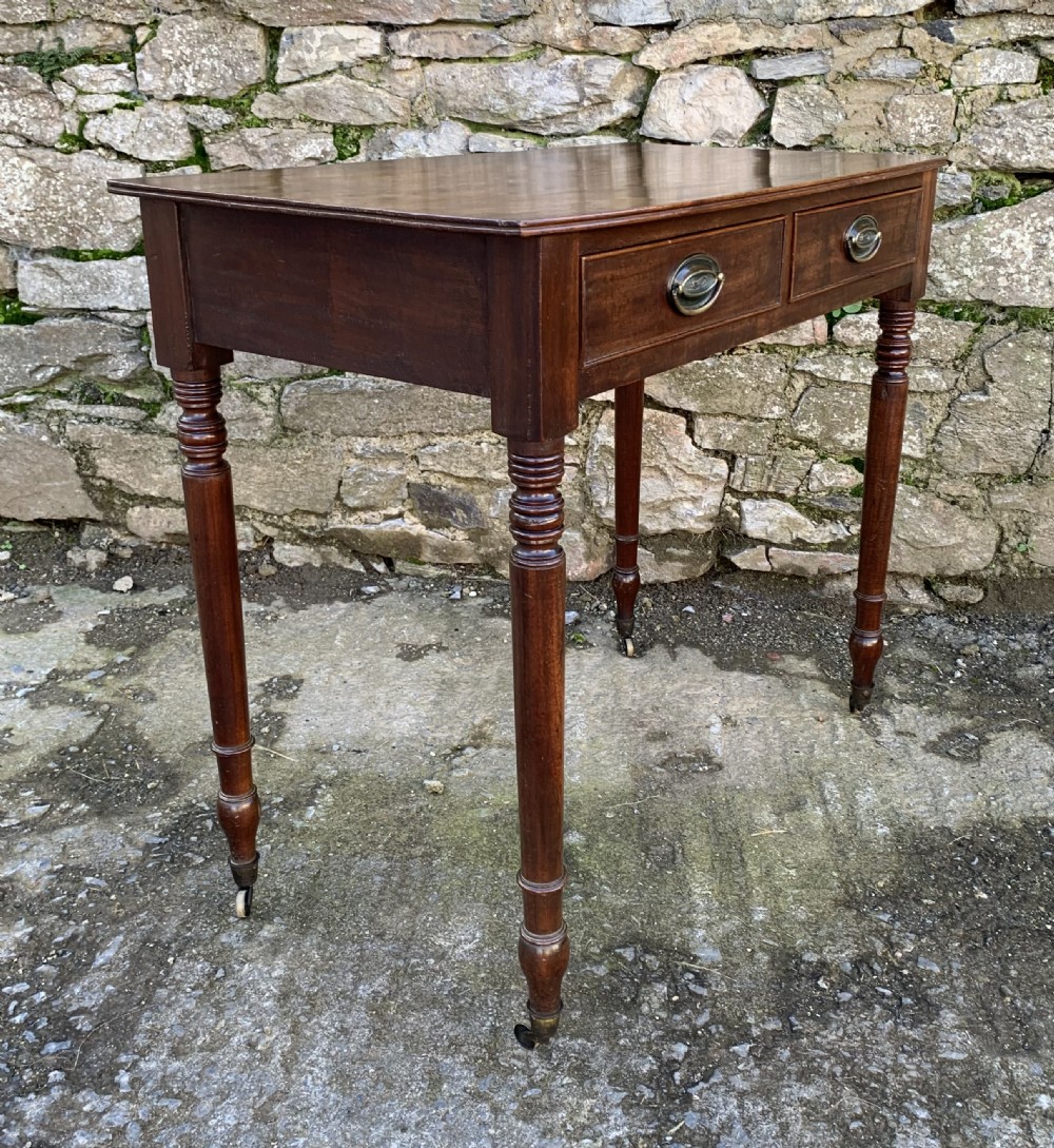 Georgian Mahogany Bow Front Side Table View XV