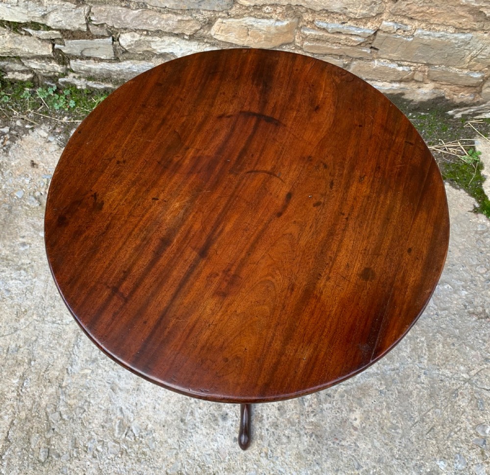 Georgian Mahogany Tilt Top Wine Table View VI