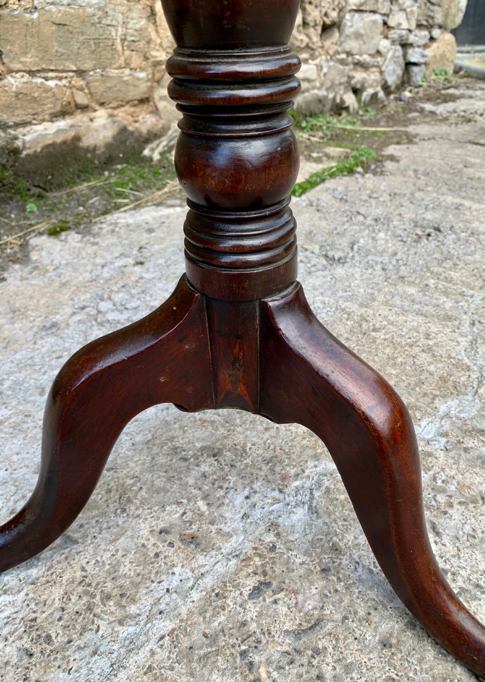 Georgian Mahogany Tilt Top Wine Table View XI
