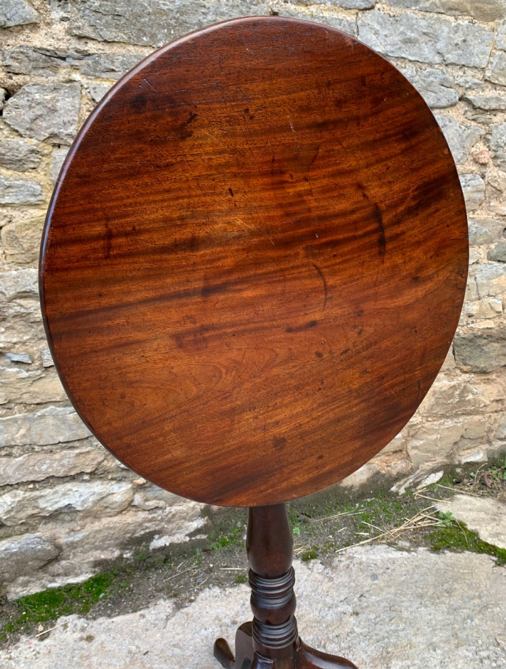 Georgian Mahogany Tilt Top Wine Table View XV