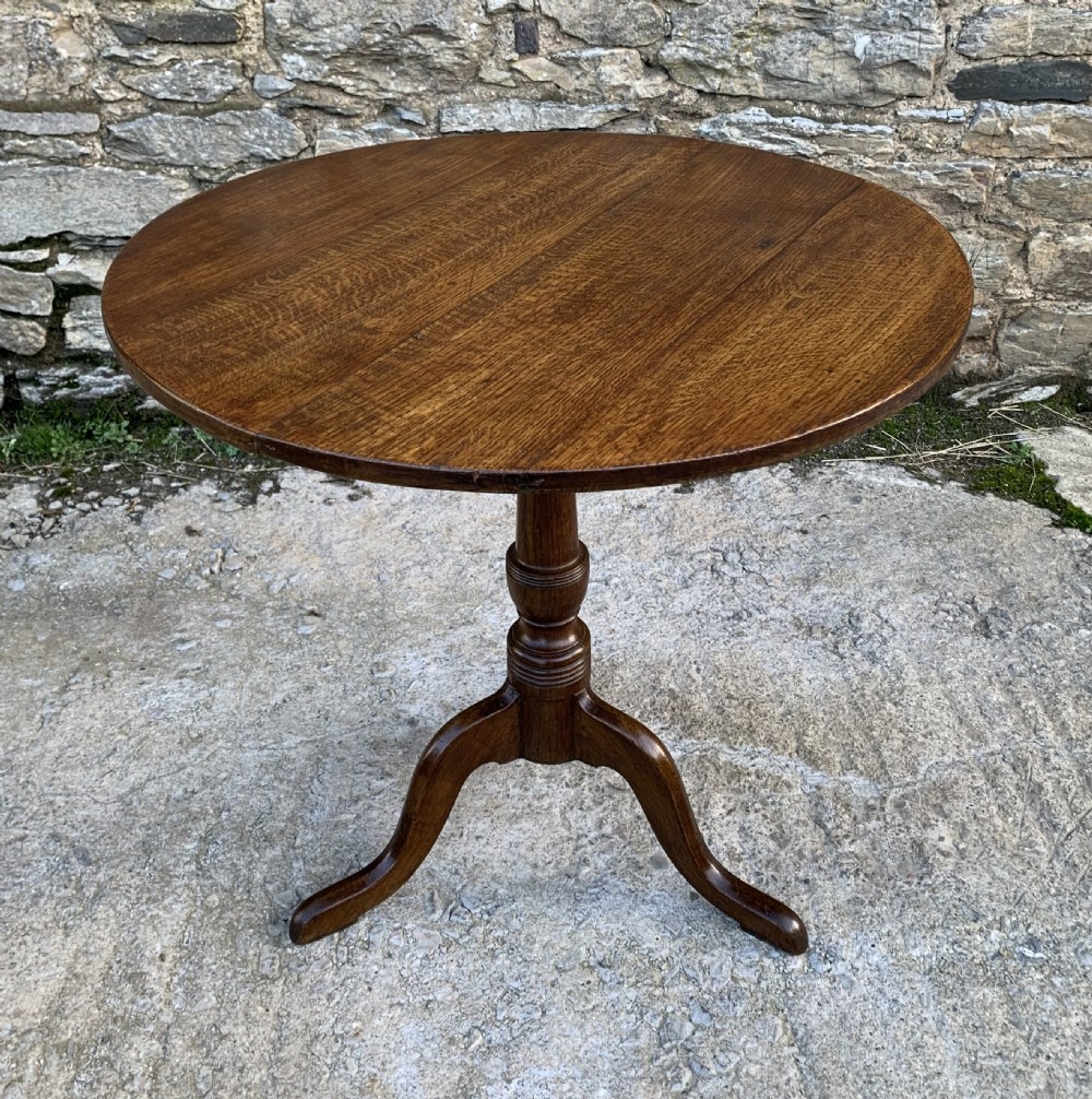 Georgian Oak Tilt Top Occasional Table View II
