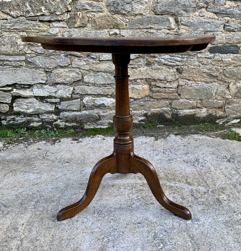 Georgian Oak Tilt Top Occasional Table View III