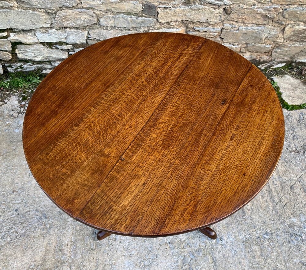 Georgian Oak Tilt Top Occasional Table View IV