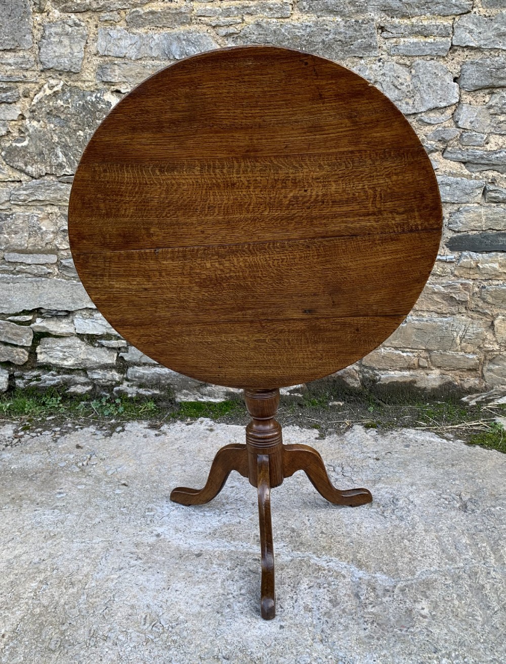 Georgian Oak Tilt Top Occasional Table View IX