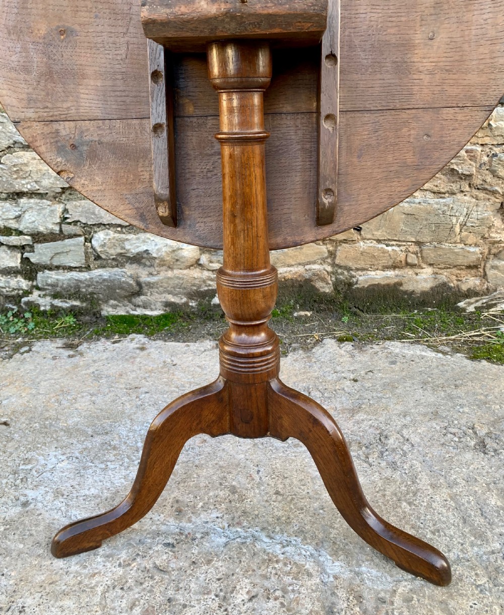 Georgian Oak Tilt Top Occasional Table View XIII