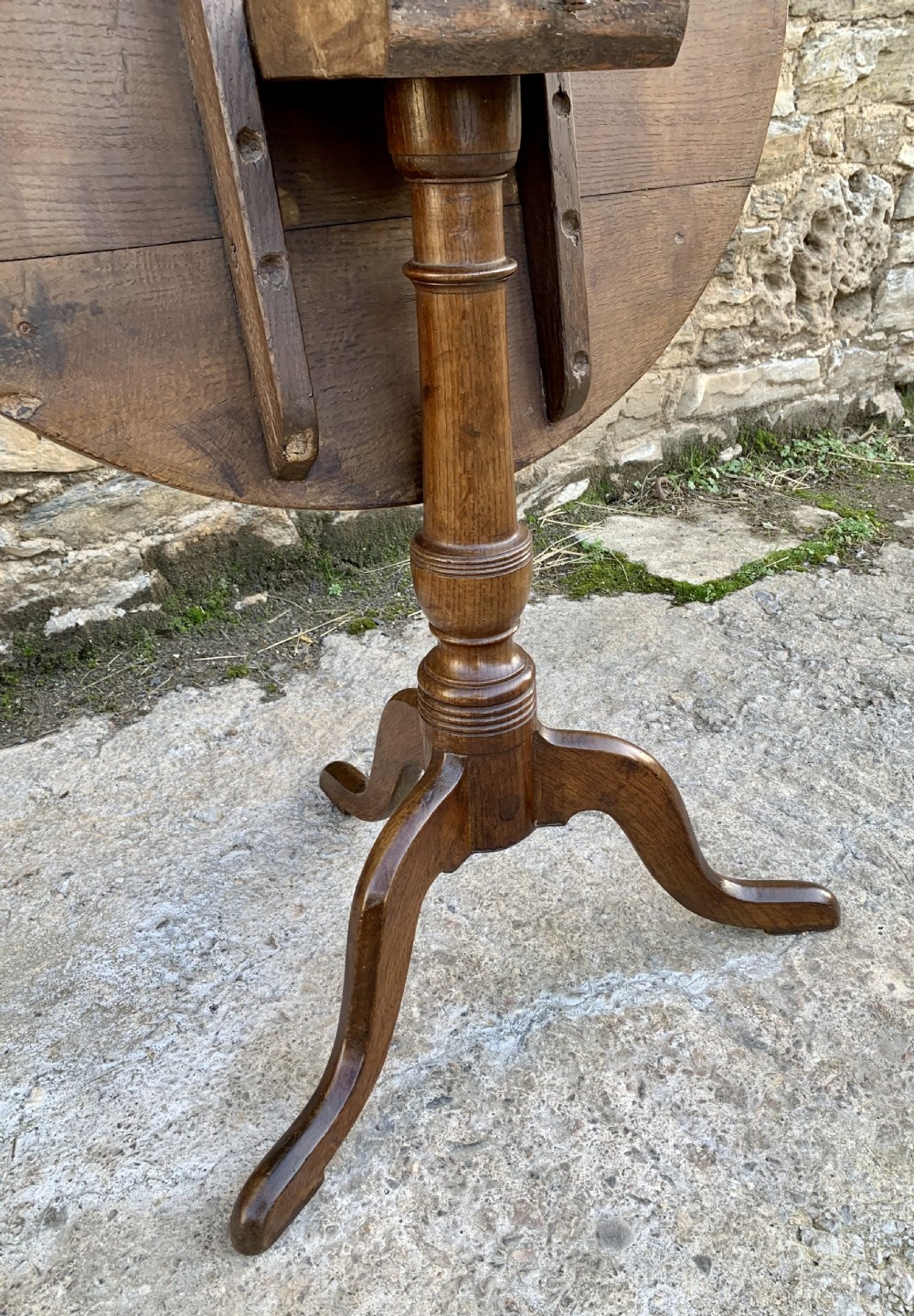 Georgian Oak Tilt Top Occasional Table View XIV